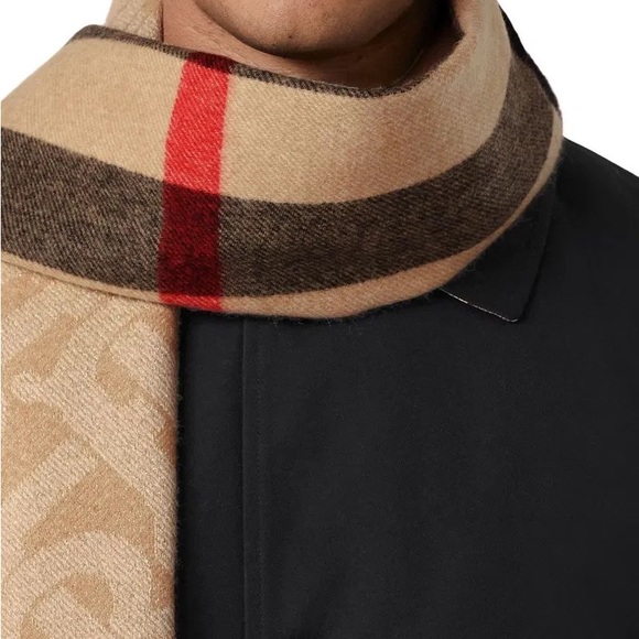 BURBERRY AUTHENTIC CASHMERE SCARF MEGA REVERSIBLE 200*36 - Picture 3 of 12